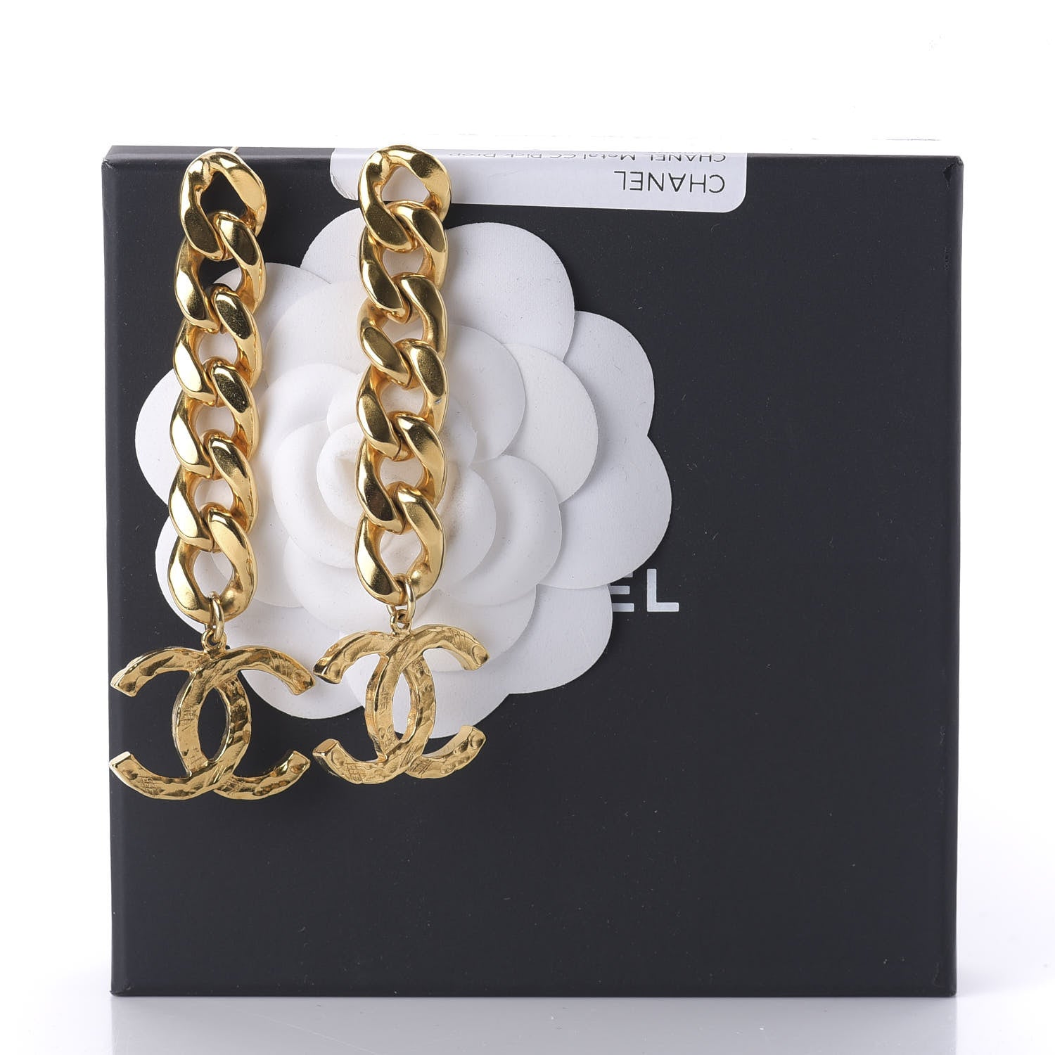 Chanel Metal CC Pick Drop Earrings Gold 5 of 5