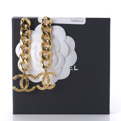 Chanel Metal CC Pick Drop Earrings Gold 5 of 5