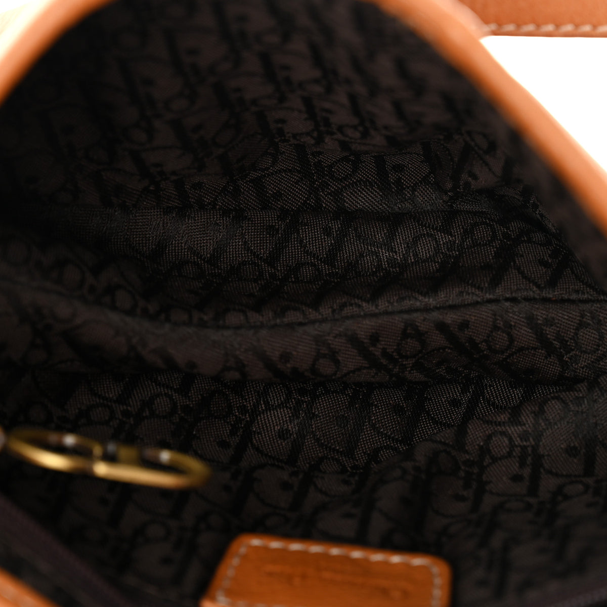 Christian Dior Calfskin Saddle Bag Tan 5 of 10