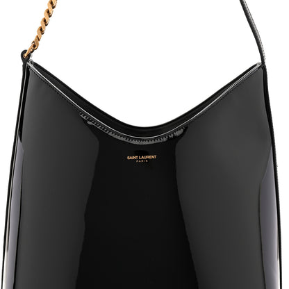 Saint Laurent Patent Calfskin Rendez-Vous Hobo Black 9 of 11