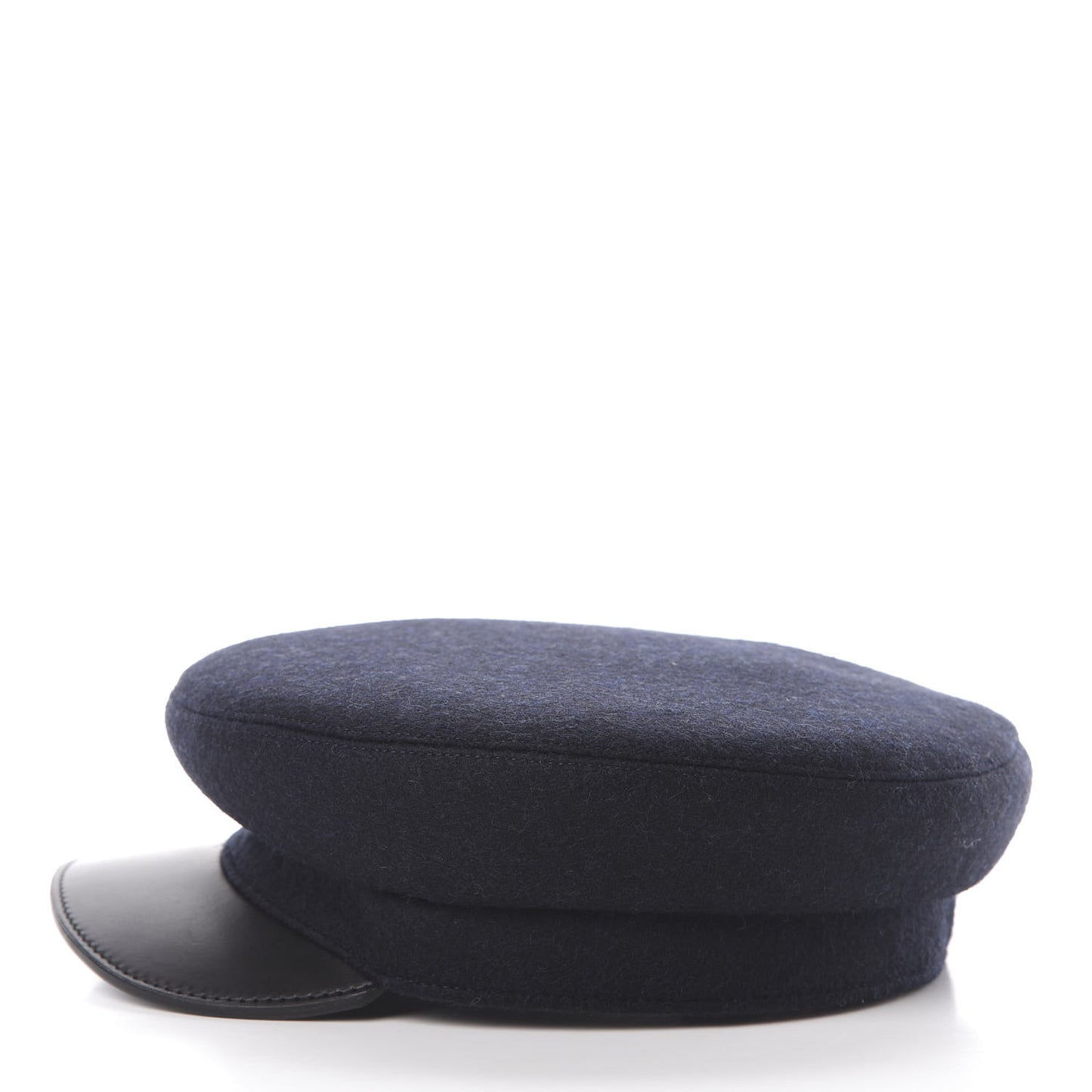 Glossy Lambskin Wool Womens Vauban Cap 58 Marine Black