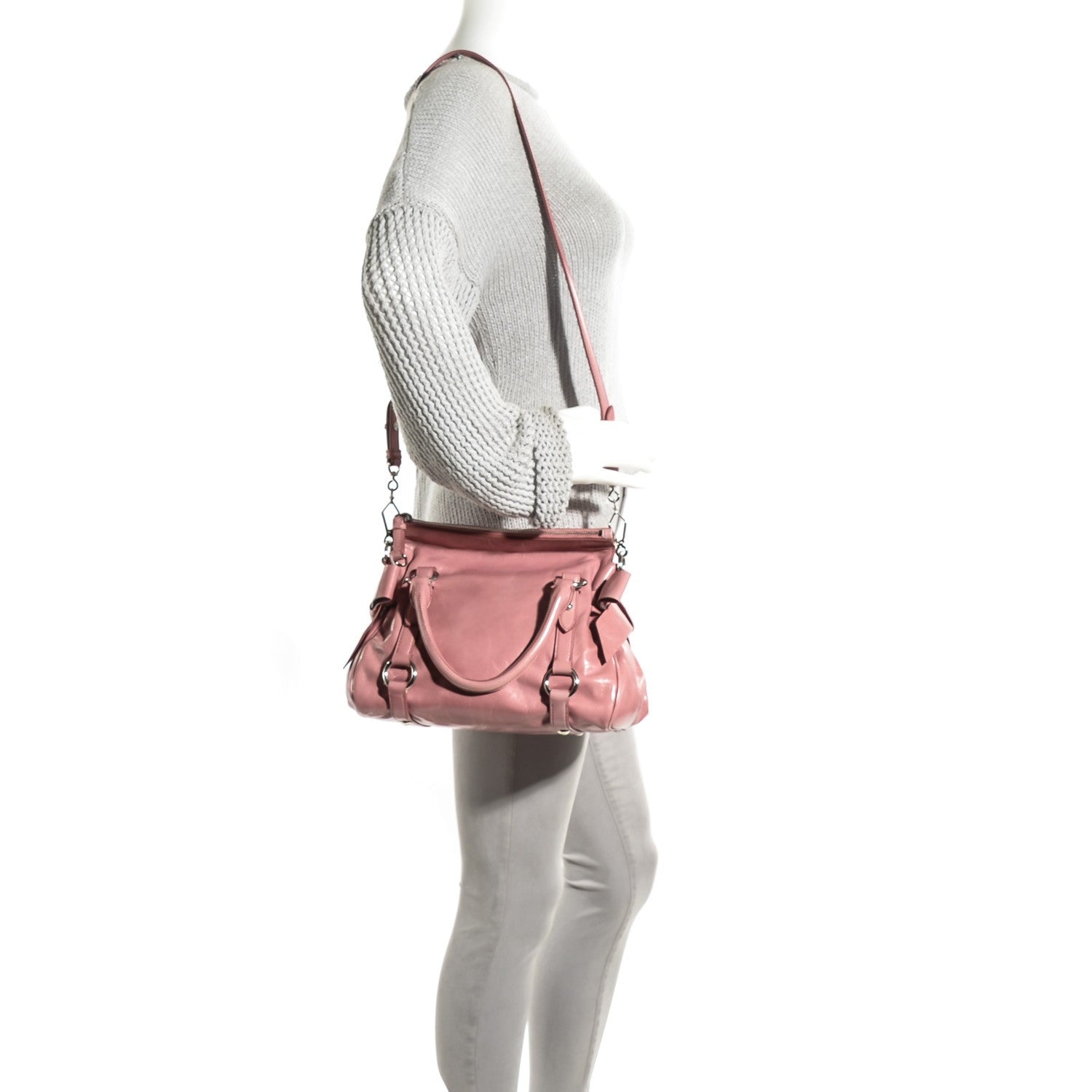 Miu Miu Vitello Lux Mini Bow Bag Loto 2 of 9