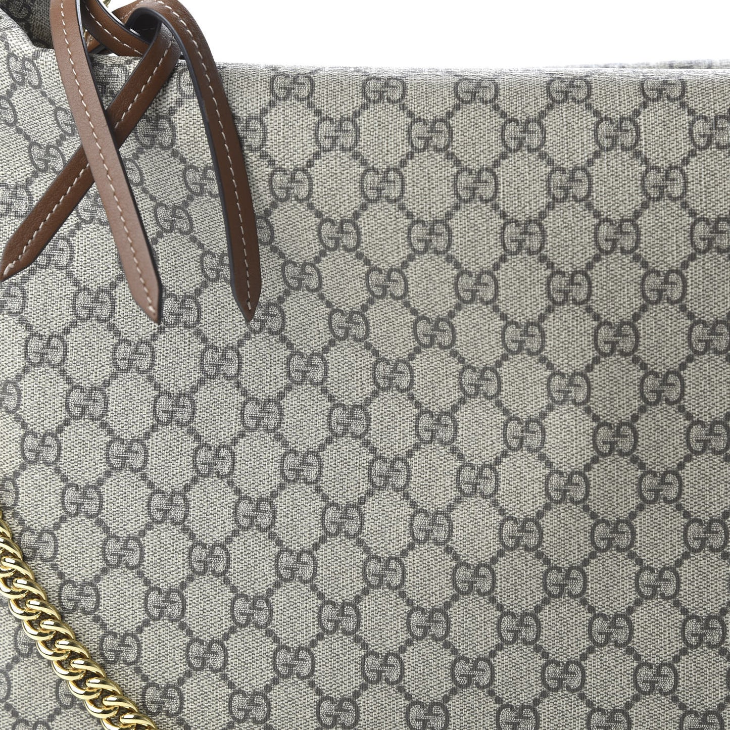 GG Supreme Monogram Large Linea A Hobo Light Brown