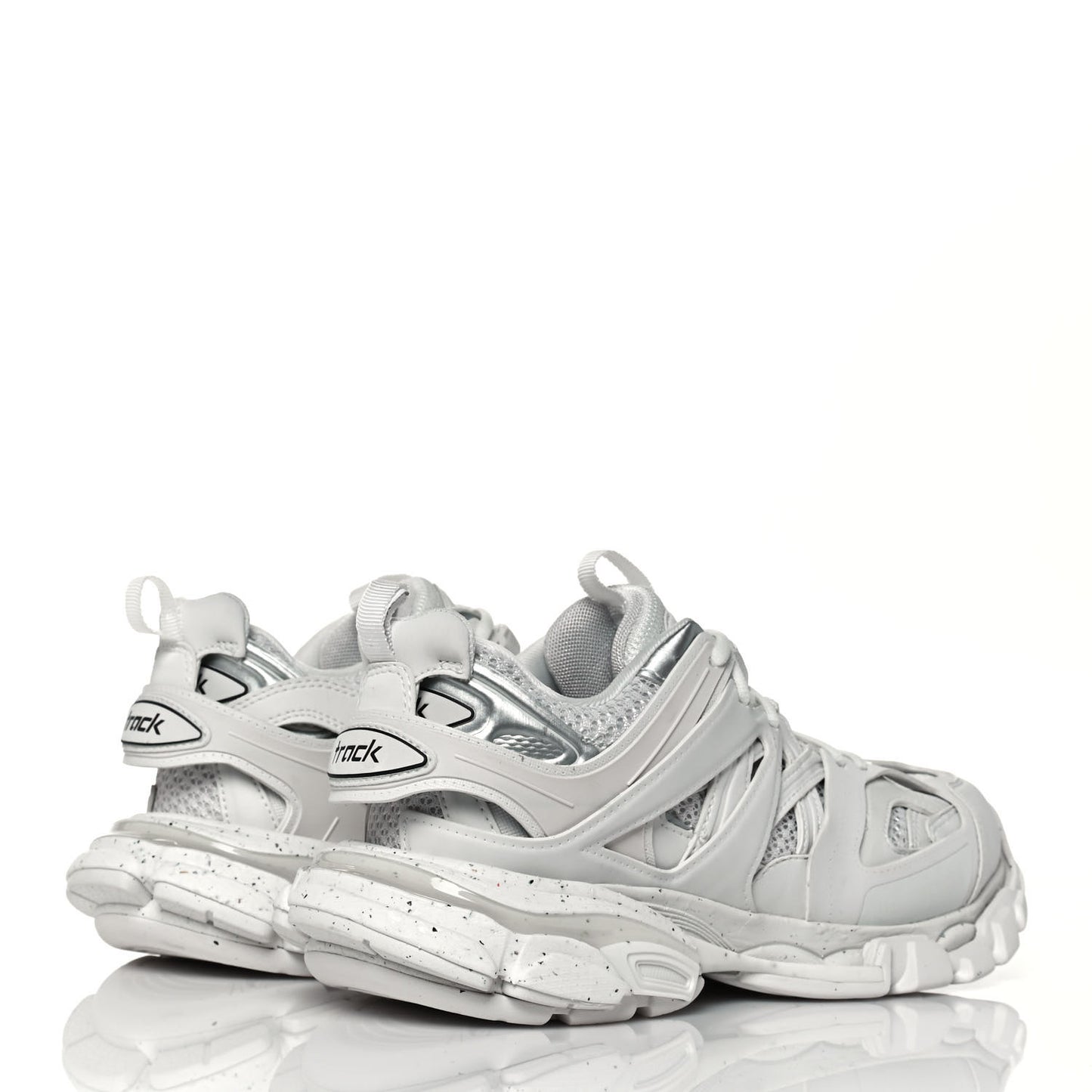 Rubber Mesh Fabric Monocolor Recycled Sole Womens Track Sneakers 38 White