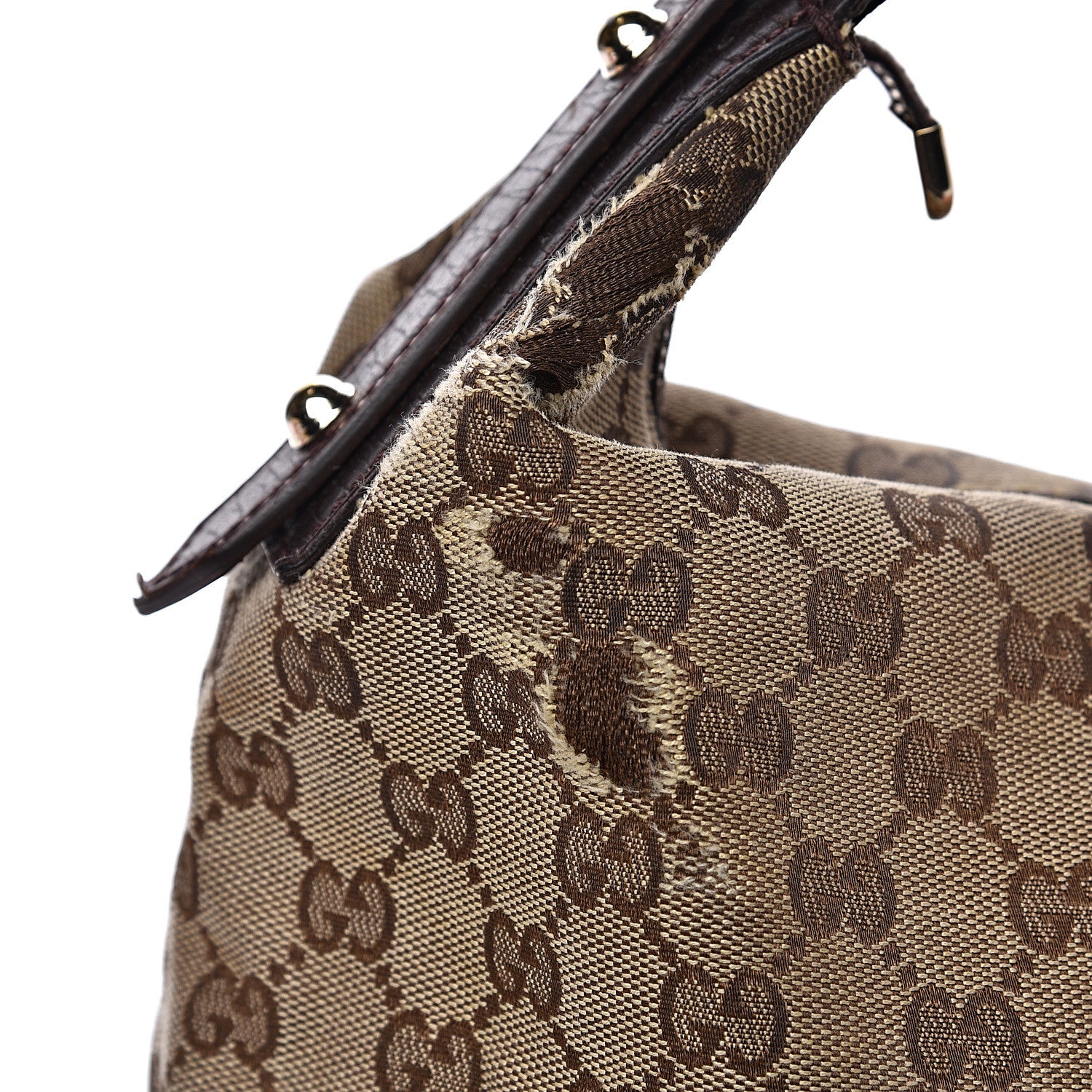 Gucci Monogram Medium Horsebit Chain Hobo Dark Brown 11 of 13