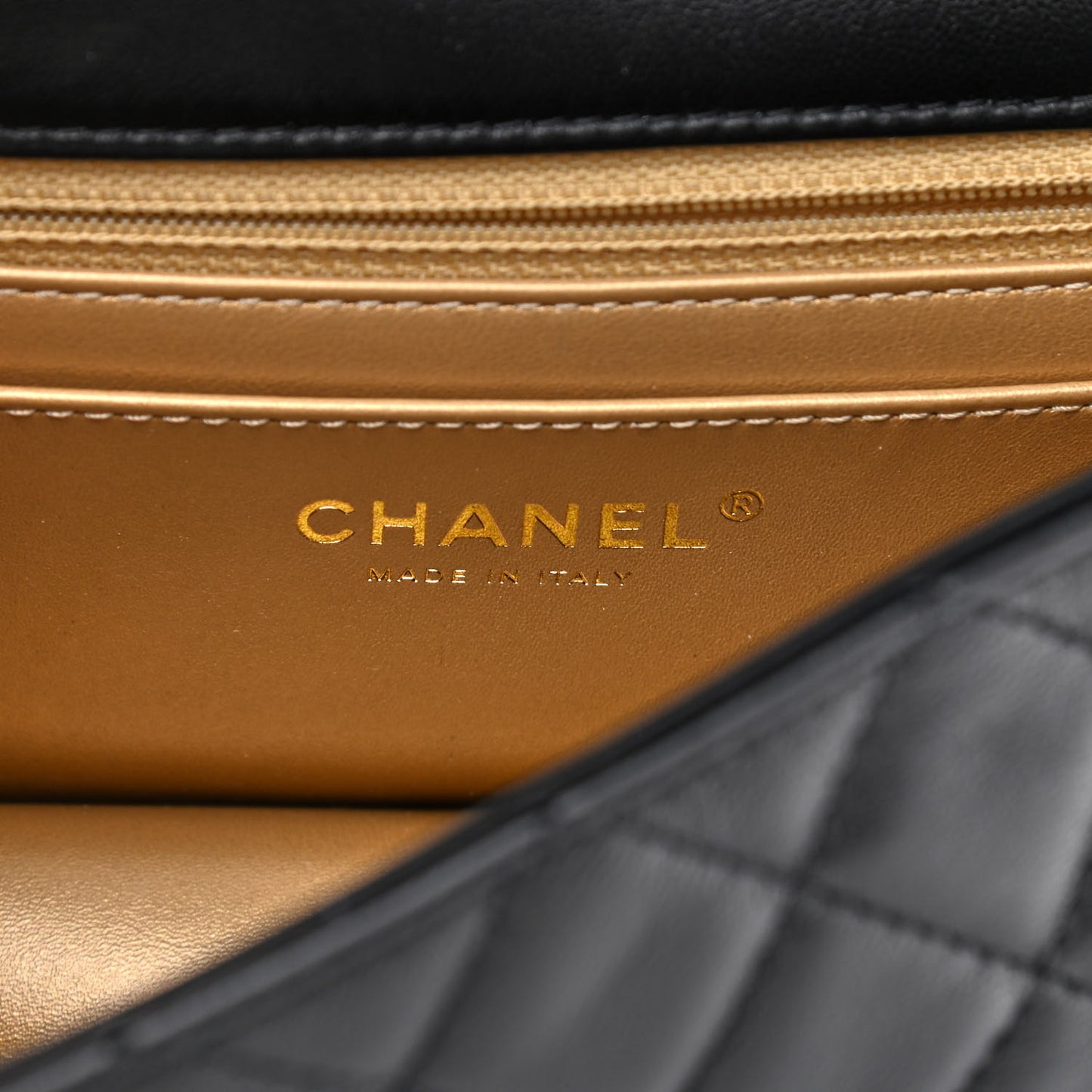 Lambskin Quilted Mini Rectangular Pearl Crush Flap Black