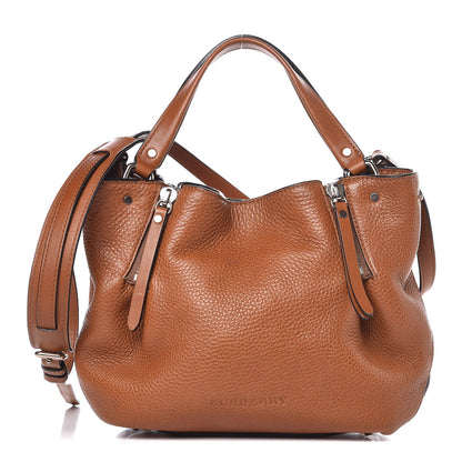 Burberry Grainy Calfskin House Check Small Maidstone Saddle Brown 1 of 14