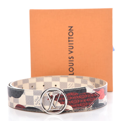 Louis Vuitton Damier Azur Patchwork Waves LV Circle Belt 80 35 8 of 8