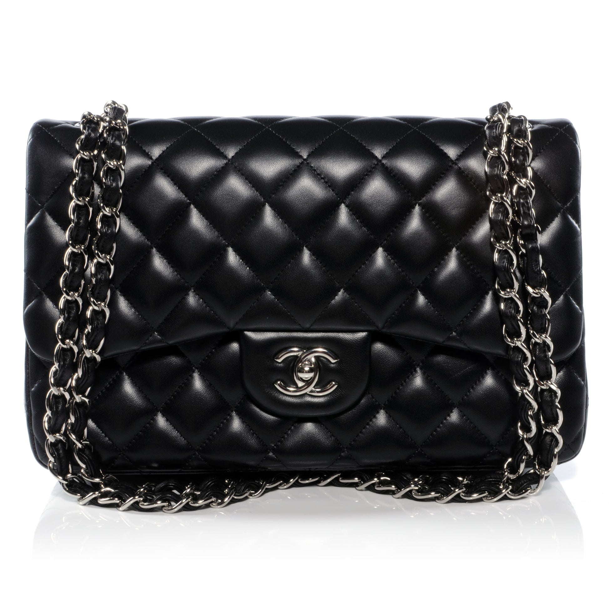 Chanel Lambskin Jumbo Double Flap Black 1 of 9