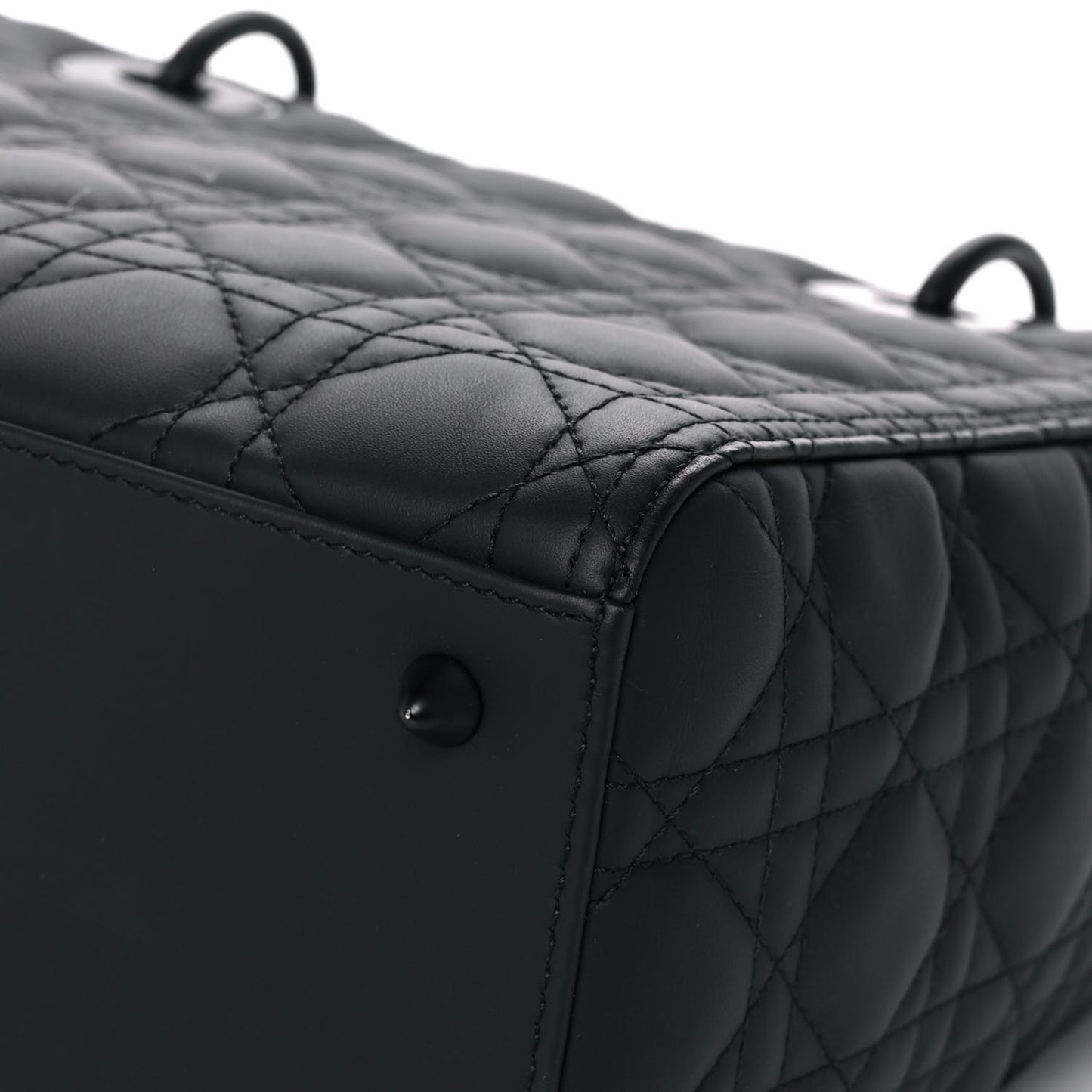 Ultra Matte Calfskin Cannage Medium Lady Dior Black