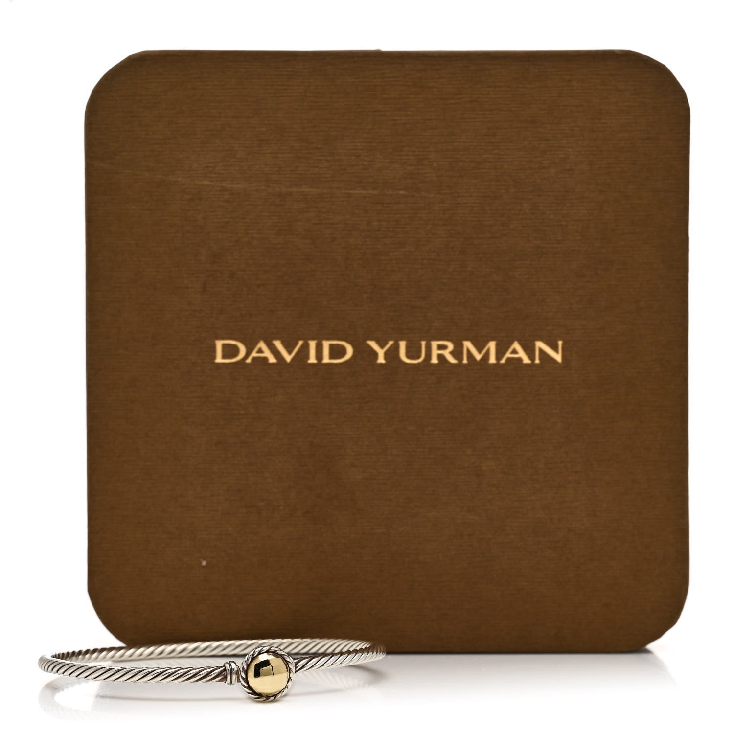 David Yurman Sterling Silver 18K Yellow Gold 3mm Chatelaine Bracelet 4 of 4