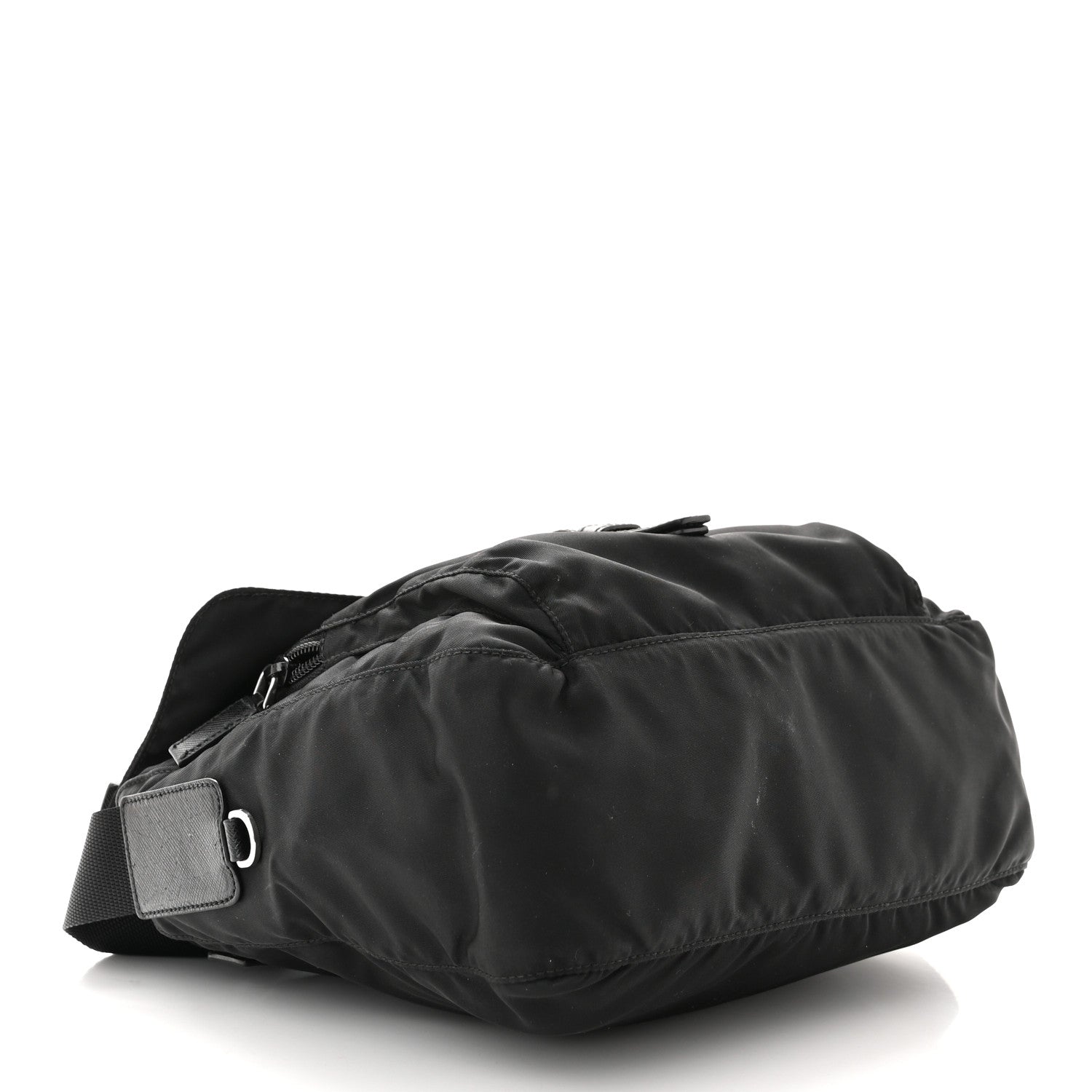 Prada Tessuto Nylon Saffiano Small Vela Messenger Black 4 of 14