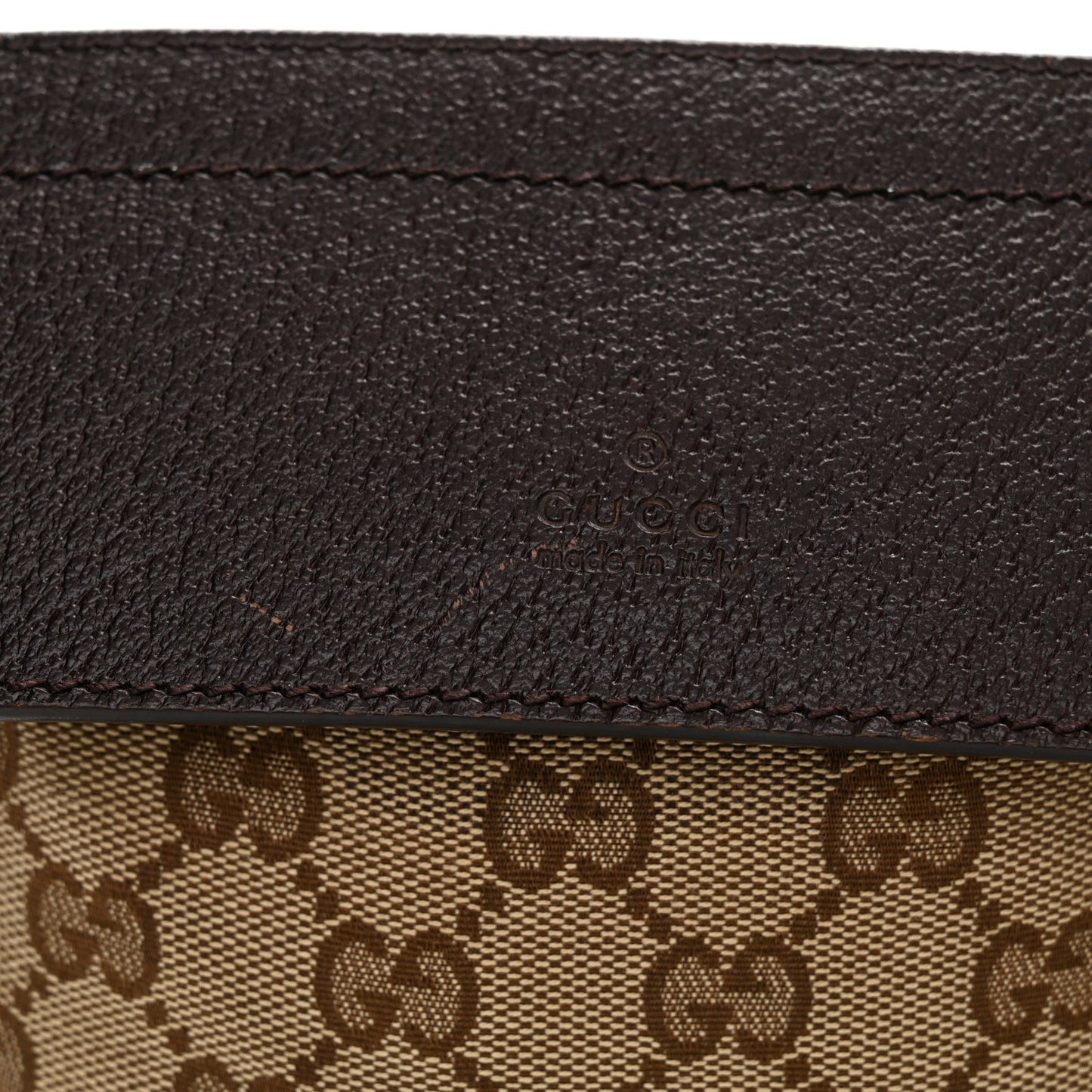 GG Monogram Double Pocket Belt Bag Dark Brown