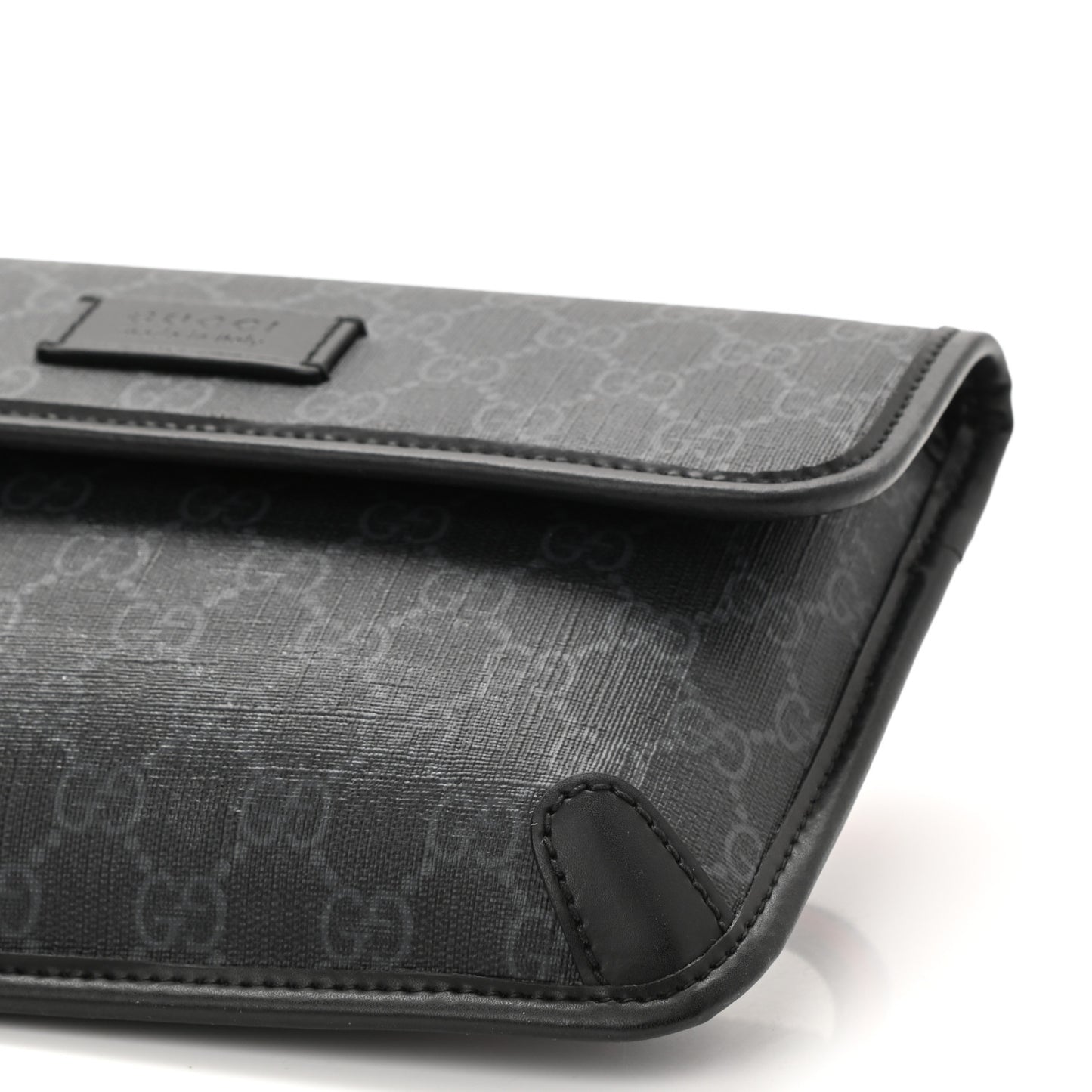 GG Supreme Monogram Web Slim Belt Bag Black Grey