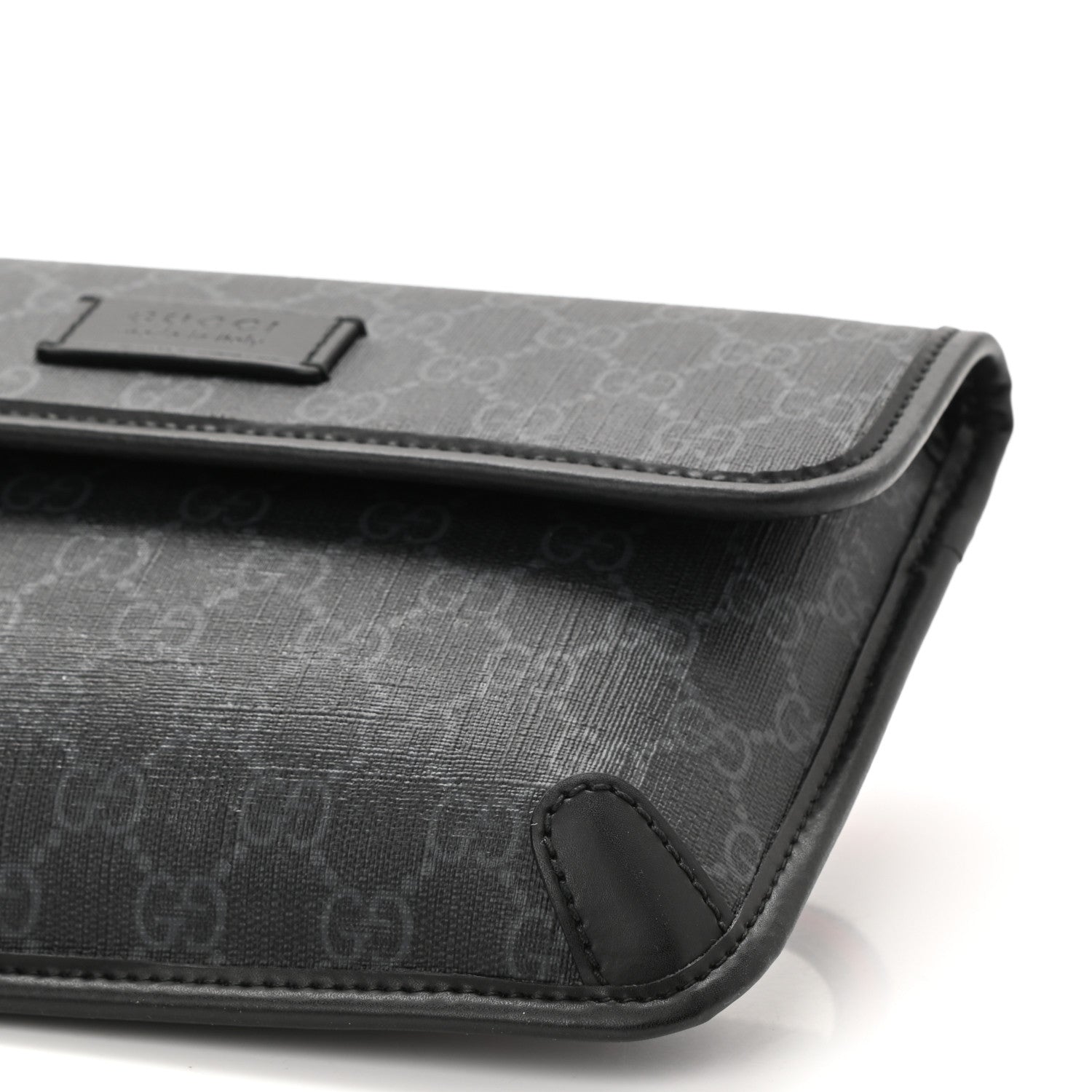 Gucci GG Supreme Monogram Web Slim Belt Bag Black Grey 10 of 10