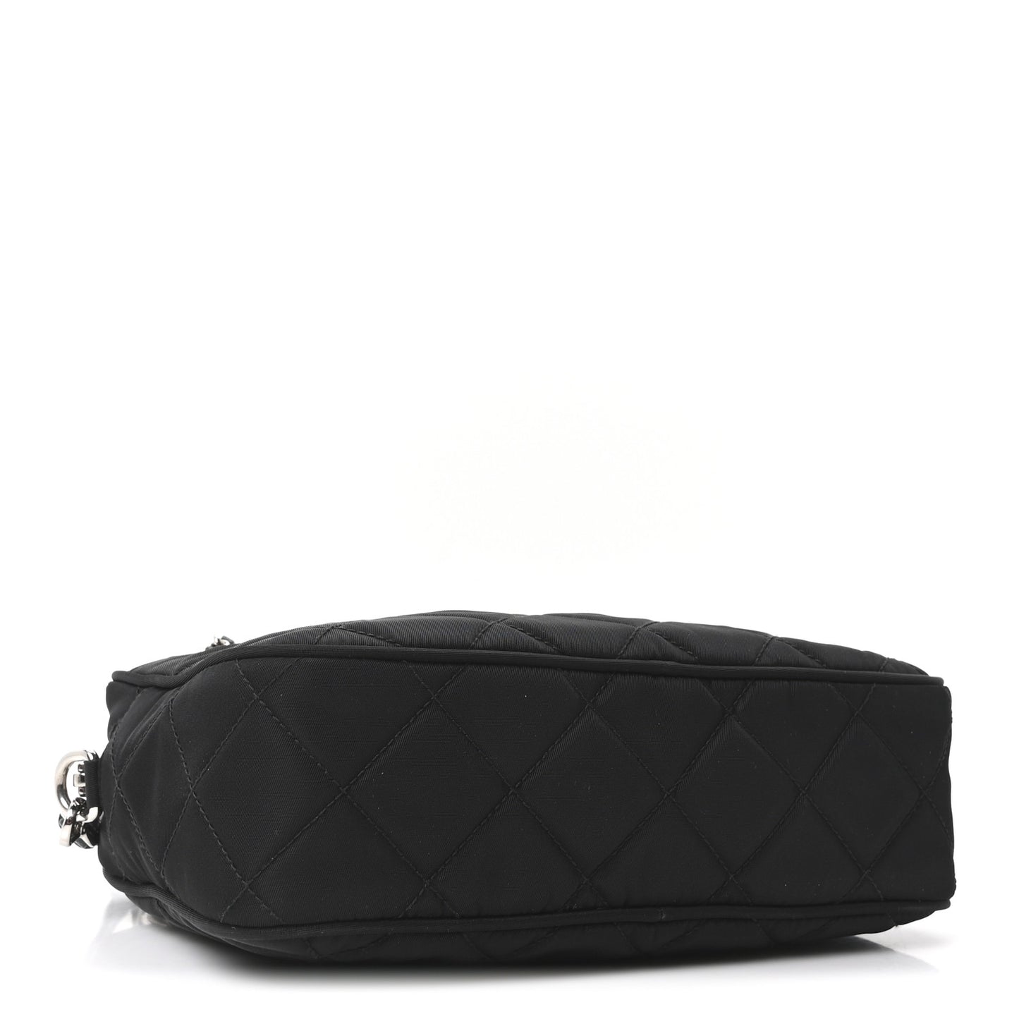 Nylon Tessuto Impuntu Quilted Bandoliera Crossbody Bag Black