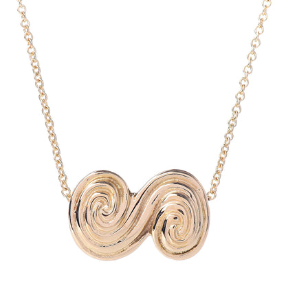 Tiffany 18K Yellow Gold Spiro Swirl Pendant Necklace 4 of 7