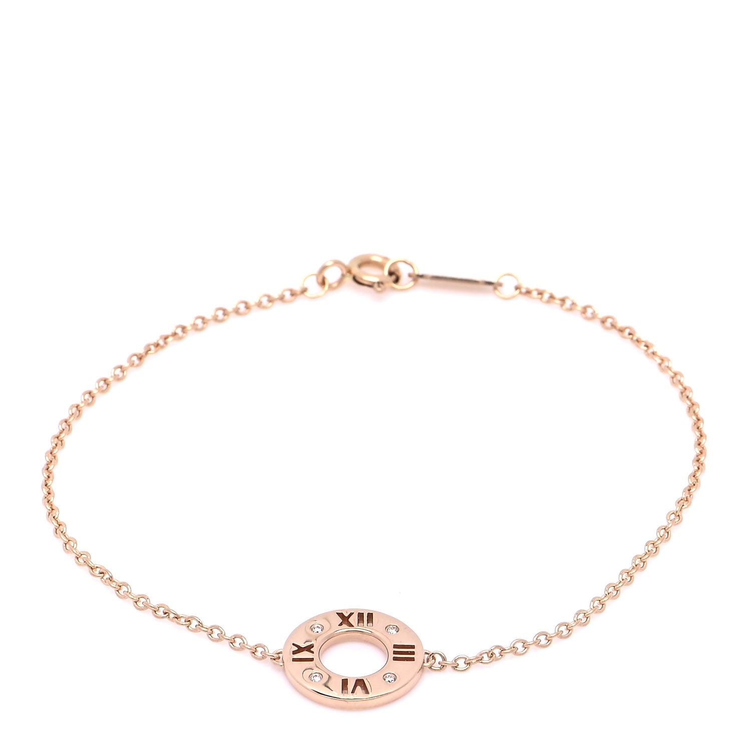 Tiffany 18K Rose Gold Diamond Atlas Pierced Bracelet 1 of 7