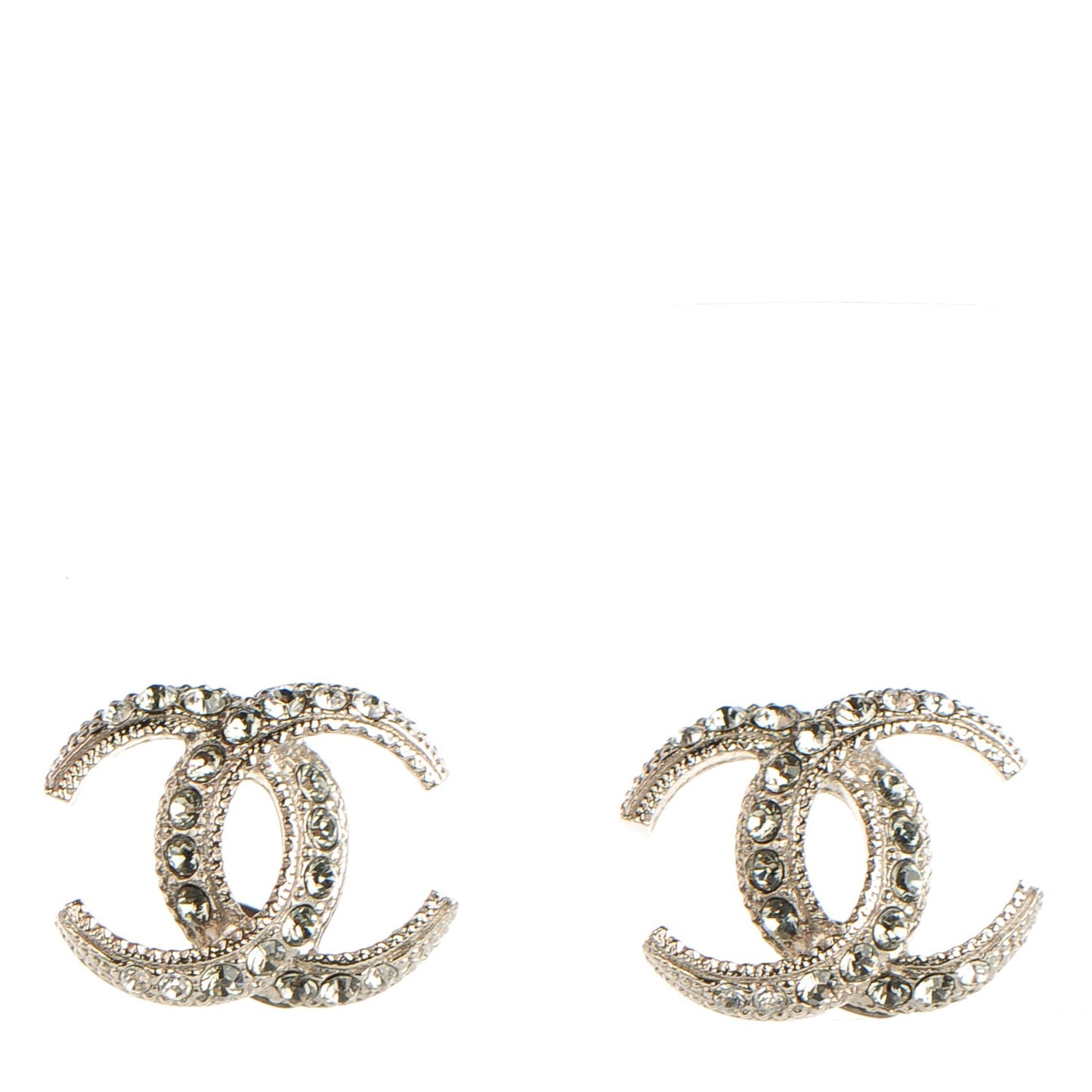 Crystal Moon CC Earrings Silver