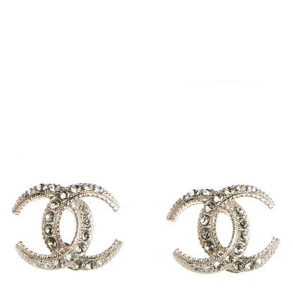 Chanel Crystal Moon CC Earrings Silver 1 of 5