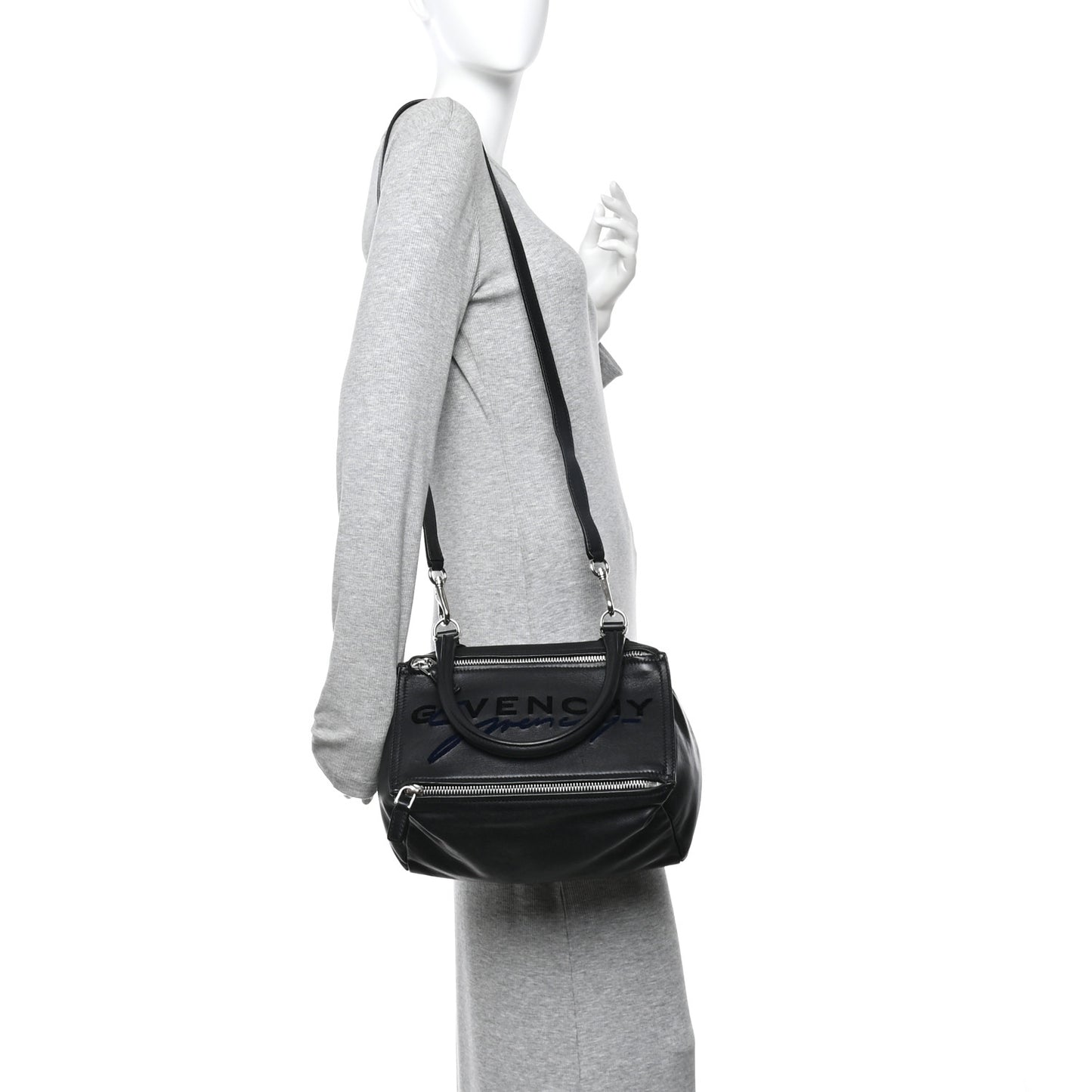 Sugar Goatskin Velvet Logo Small Pandora Black