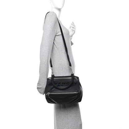 Givenchy Sugar Goatskin Velvet Logo Small Pandora Black 2 of 13