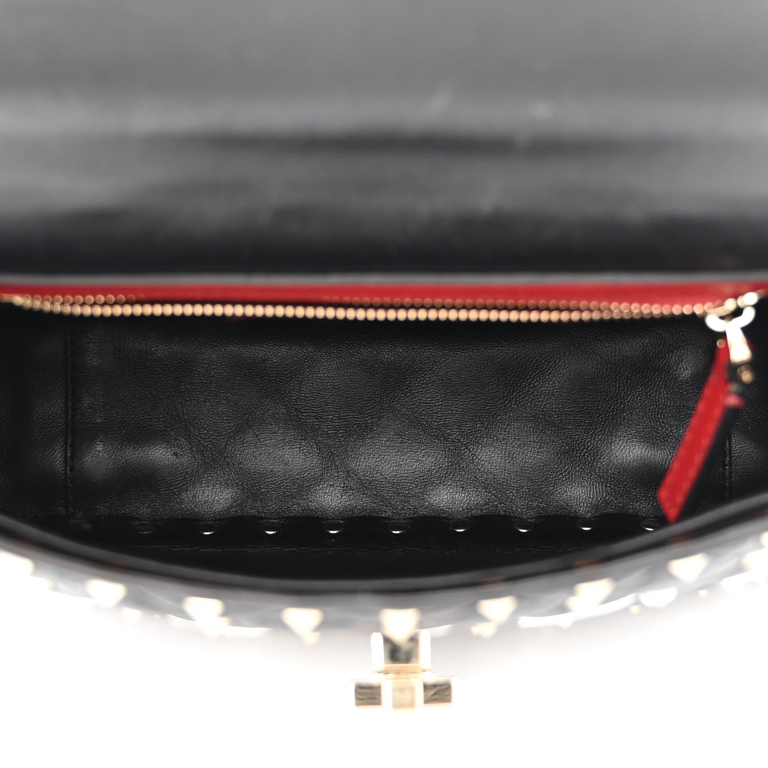 Valentino Garavani Lambskin VLTN Print Medium Rockstud Spike Shoulder Bag Black 5 of 10