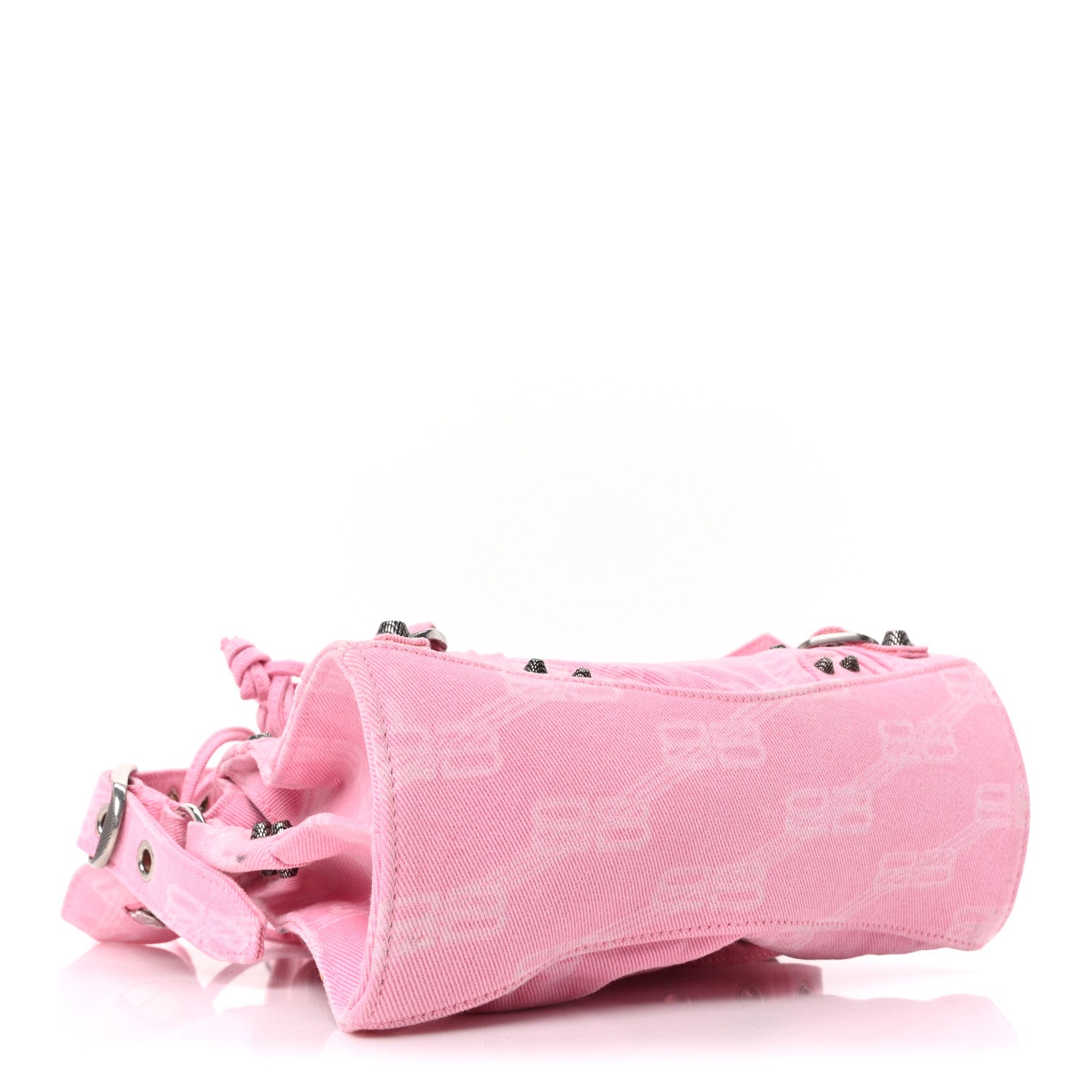 Balenciaga Denim BB Monogram Neo Cagole Handbag XS Pink 5 of 11
