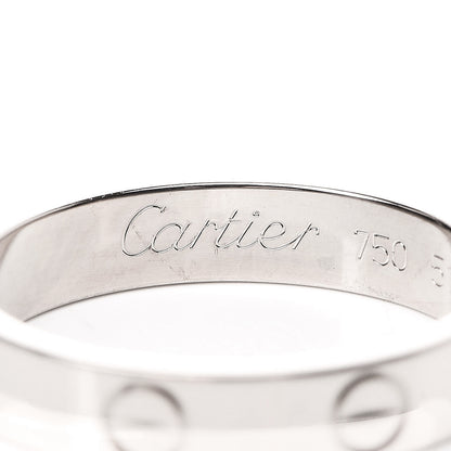 Cartier 18K White Gold 3.5mm LOVE Wedding Band Ring 51 5.75 4 of 5