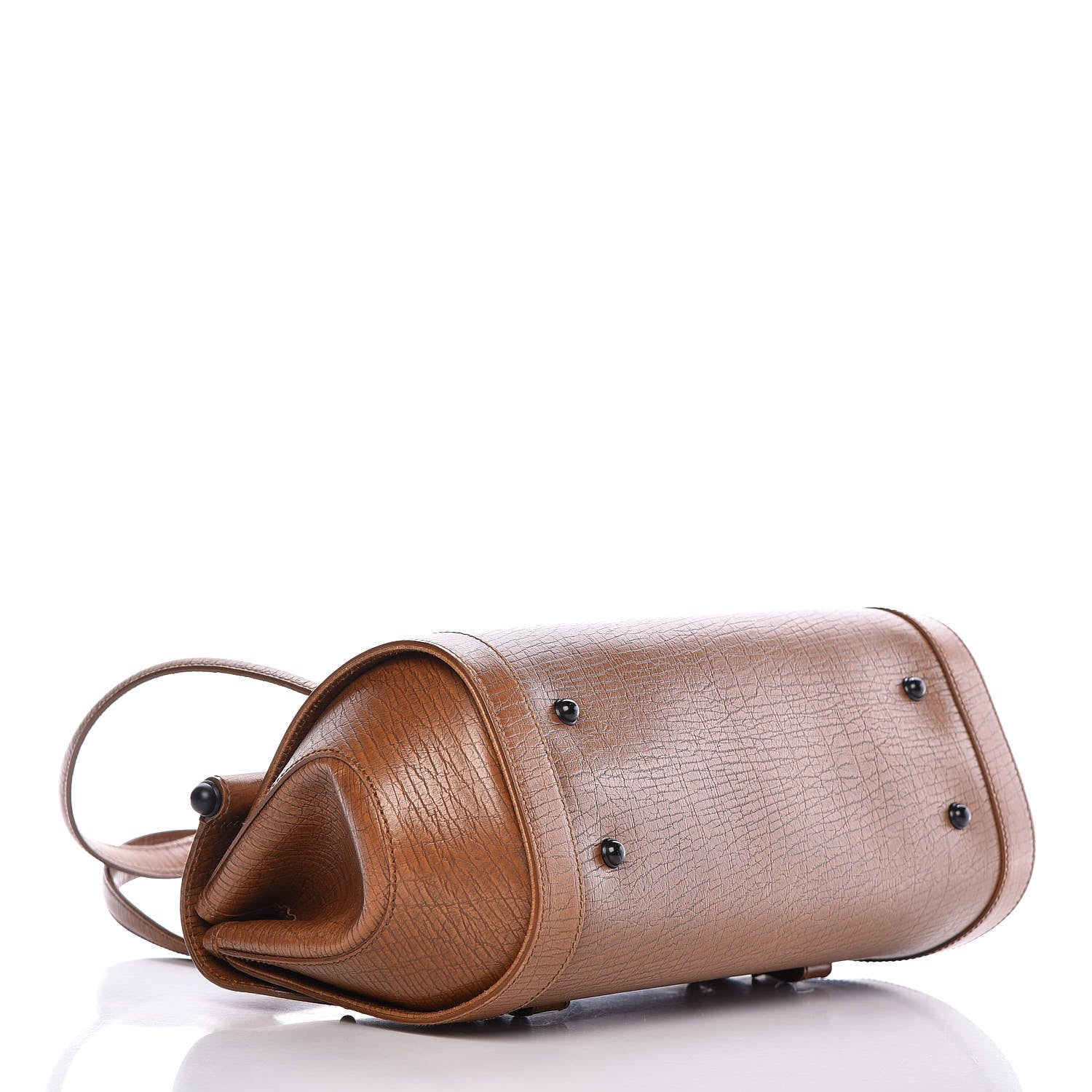 Gucci Calfskin Bamboo Bullet Satchel Brown 4 of 23