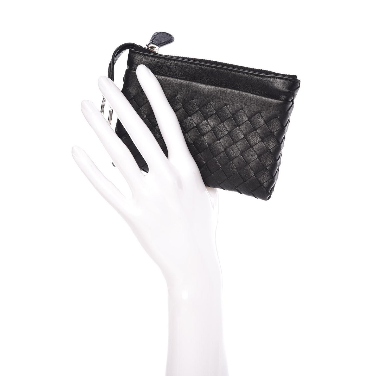 Nappa Intrecciato Key Holder Black