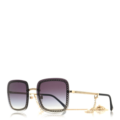 Chanel Square Removable Chain Sunglasses 4244 Black 1 of 9