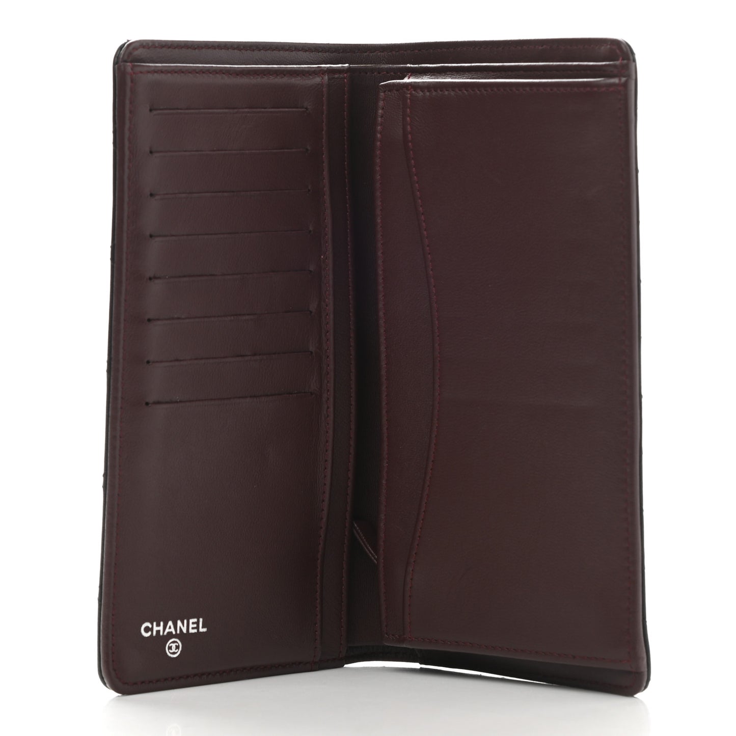 Lambskin Quilted Yen Wallet Black