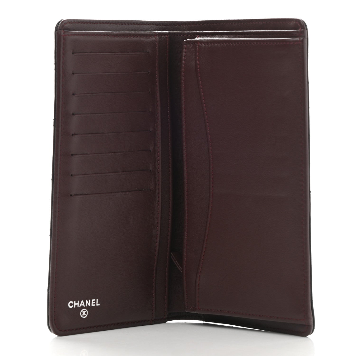 Chanel Lambskin Quilted Yen Wallet Black 5 of 9
