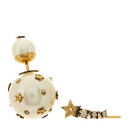 Christian Dior Pearl Mini Stars Tribales Climber Earrings Gold 1 of 6