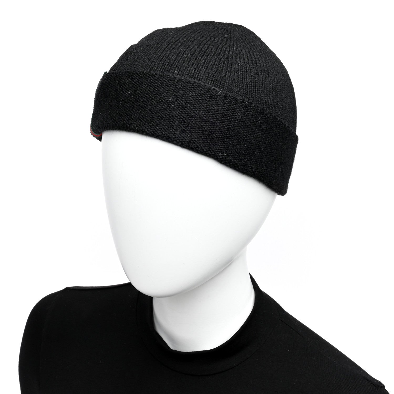 Gucci Wool Knit Web Beanie Hat S Black 2 of 5