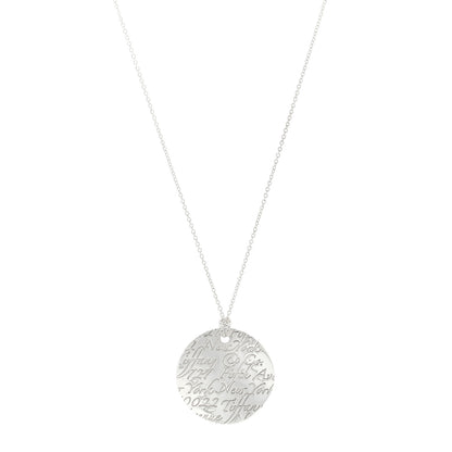 Tiffany Sterling Silver Notes Round Pendant Necklace 1 of 5