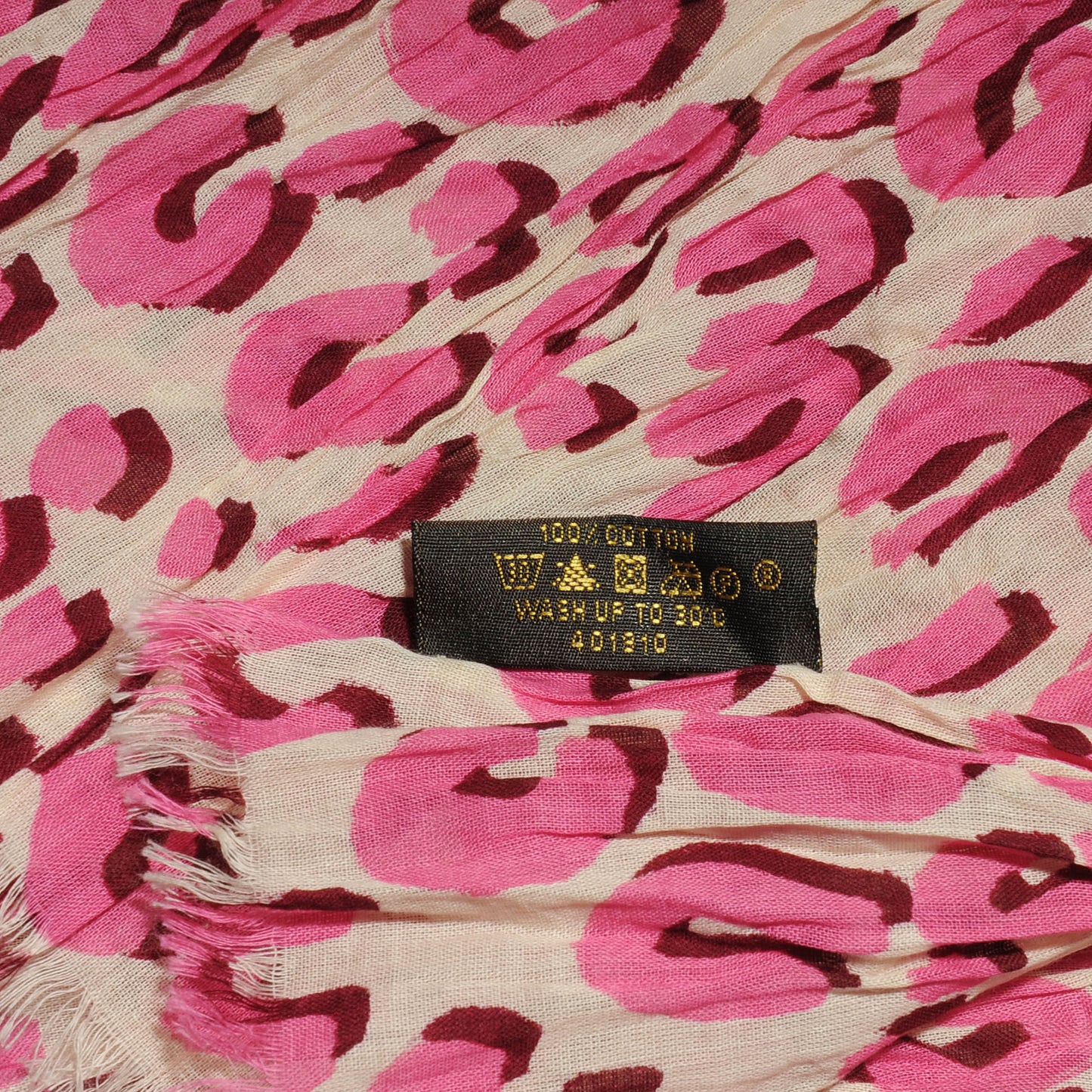 Cotton Leopard Pareo Blanc Corail
