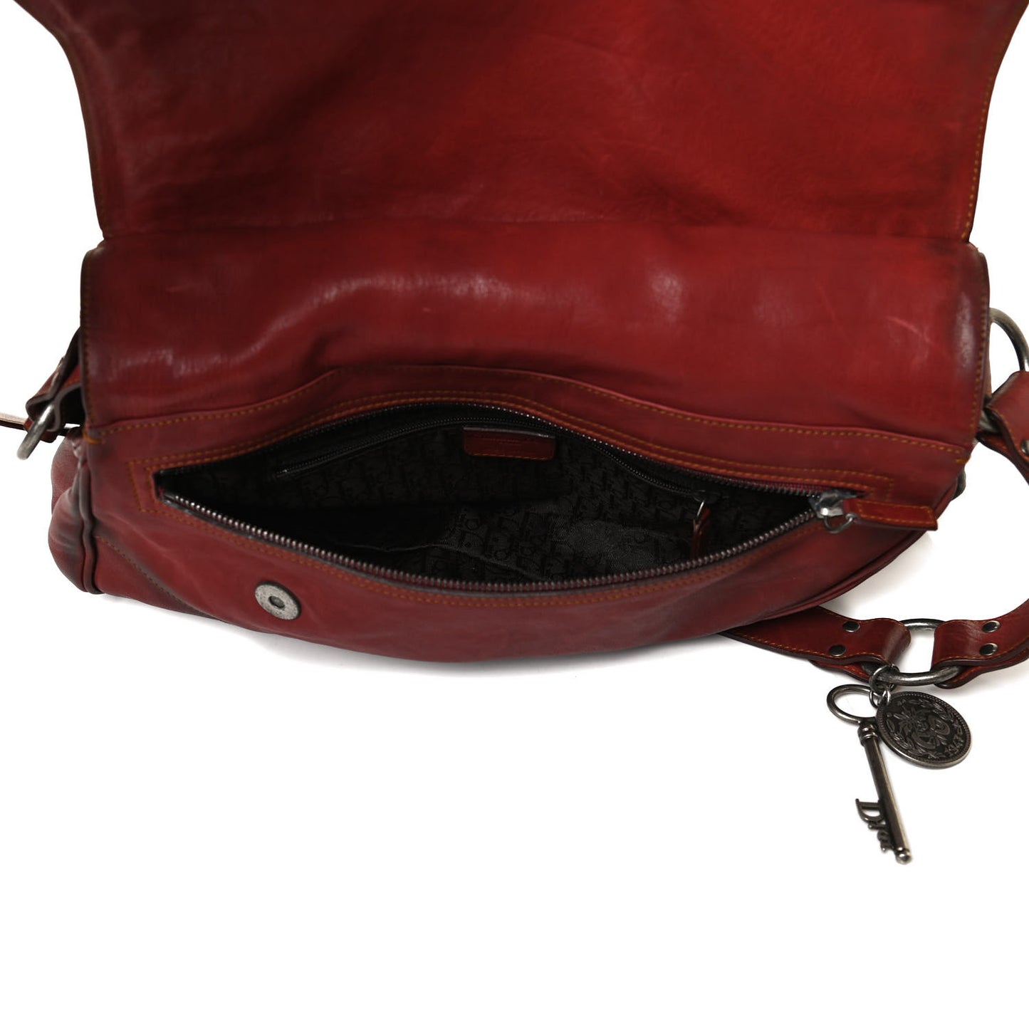 Calfskin Medium Gaucho Double Saddle Bag Red