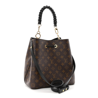 Louis Vuitton Monogram Braided Neonoe MM Black 3 of 11