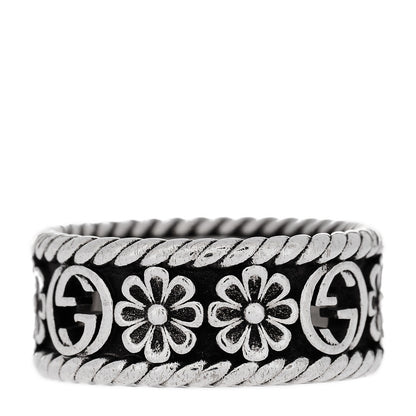 Gucci Sterling Silver Interlocking G Flower Ring 52 6 3 of 6