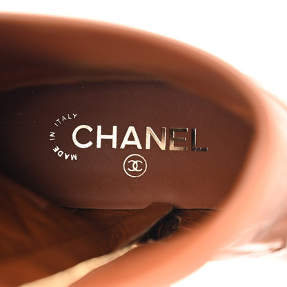 Chanel Calfskin CC Logo Mid Calf Boots 39 Caramel 7 of 8