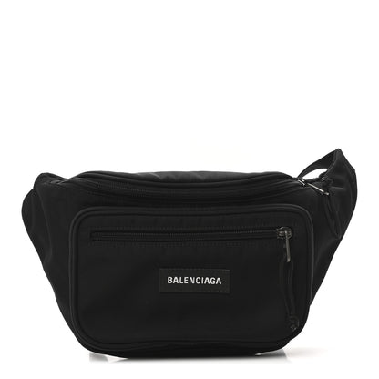 Balenciaga Nylon Canvas Logo Explorer Beltpack Black White 1 of 10