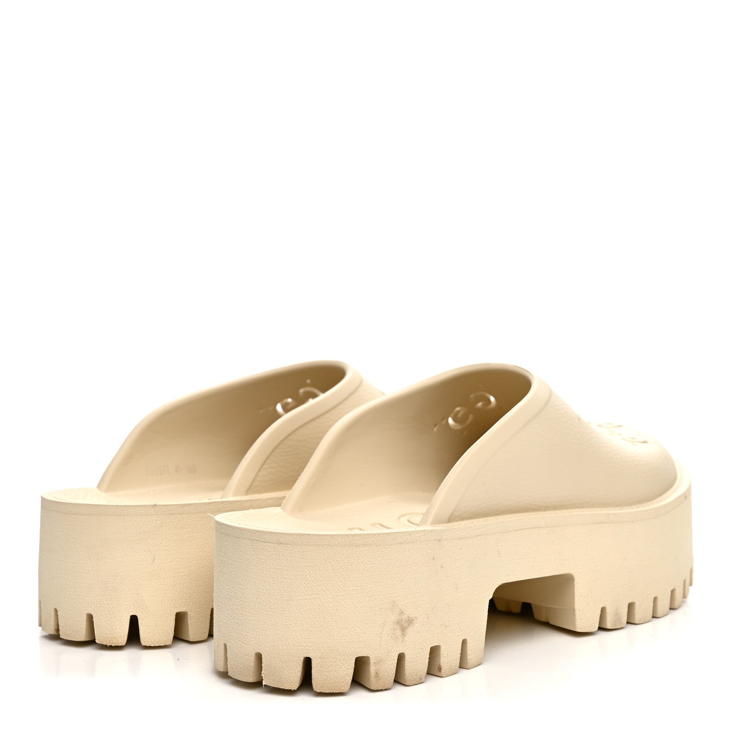 Gucci Rubber Monogram GG Go Through Platform Slide Clogs 41 Mystic White 5 of 10