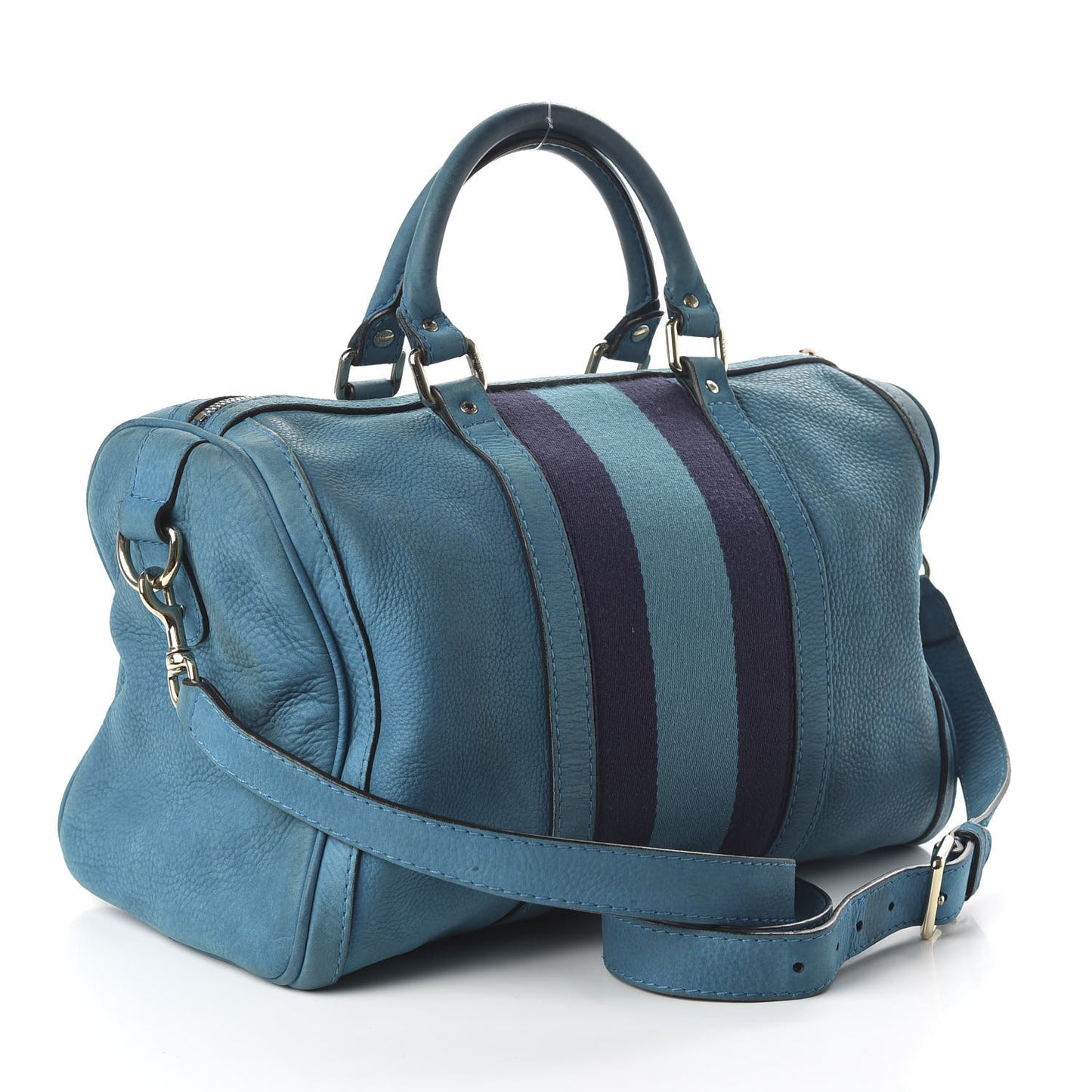 Calfskin Vintage Web Medium Boston Teal