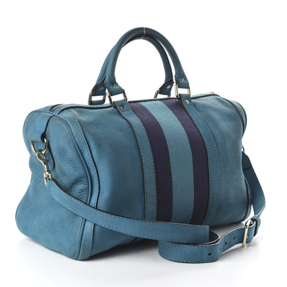 Gucci Calfskin Vintage Web Medium Boston Teal 3 of 11