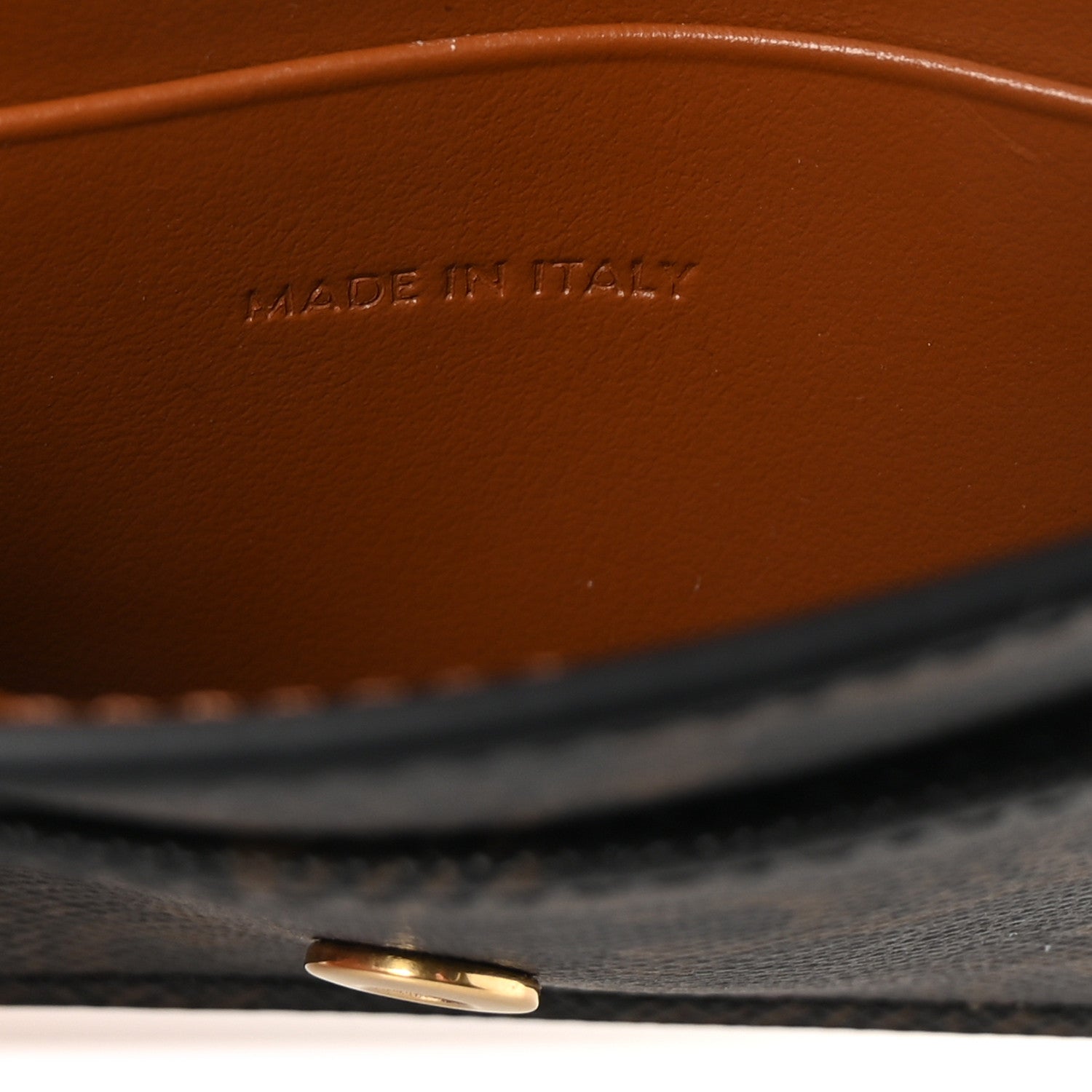 Celine Triomphe Canvas Calfskin Flap Card Holder Tan 7 of 8