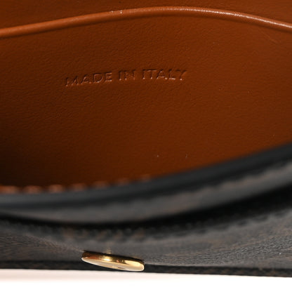 Celine Triomphe Canvas Calfskin Flap Card Holder Tan 7 of 8