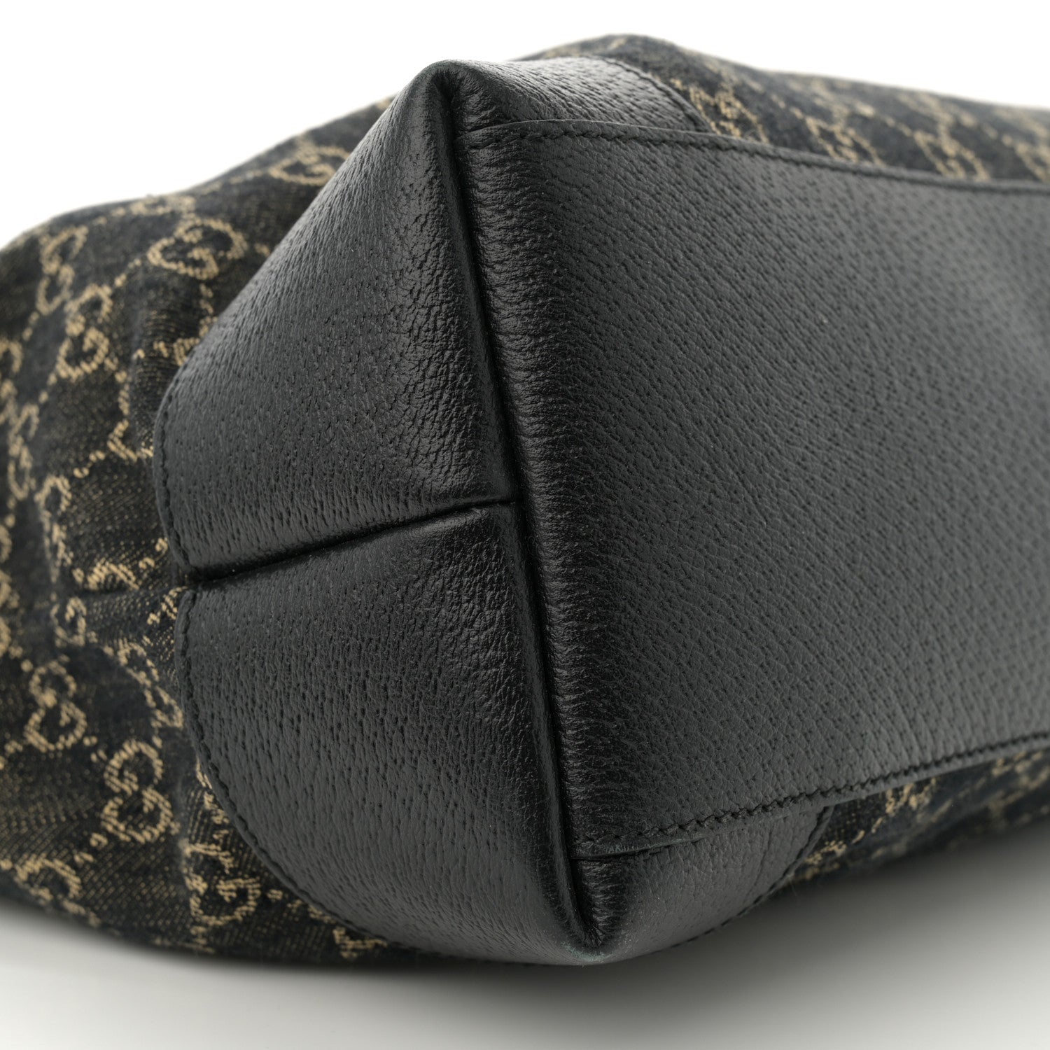 Gucci Jacquard Black Denim GG Monogram Medium Ophidia Shopping Tote Black Ivory 9 of 11