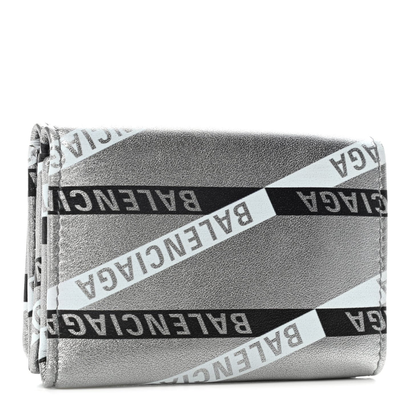 Metallic Calfskin Losange Monogram Mini Everyday Wallet Silver